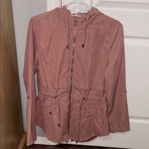 Maurices Pink Utility Jacket with Hood and Drawstring Waist